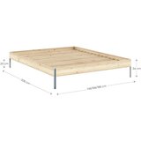 Karup Design Bračni krevet od masivnog bora bez uzglavlja s podnicom 140x200 cm u prirodnoj boji Core – | shoptok.hr