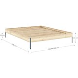 Karup Design Zakonska postelja iz masivnega bora brez vzglavja z letvenim dnom 140x200 cm v naravni barvi Core – | Shoptok.si