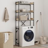 vidaXL Polica za perilicu rublja boja hrasta 67x25x163 cm drvena | shoptok.hr