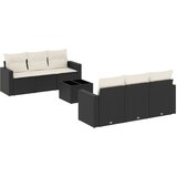  7-dijelni set vrtnih sofa od poliratana s jastucima crni | shoptok.hr