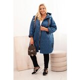 Kesi Włoski Women's Plus Size quilted jacket with a hood and the inscription HOPE denim | shoptok.hr