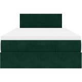  Otomanski krevet s madracem i LED tamnozeleni 120x190cm baršun | shoptok.hr