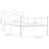  Okvir za krevet bijeli metalni 100 x 200 cm | shoptok.hr