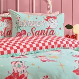Catherine Lansfield Zelena/rožnata enojna posteljnina 135x200 cm Santa's Howdy Christmas – | Shoptok.si