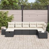  Sjedeća garnitura za vrt 7 kom. Crna poliratan 319 x 154 x 85 cm | shoptok.hr