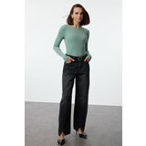 Trendyol Mint Backless Fitted Flexible Knitted Blouse Cene