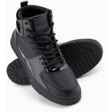 Ombre Men's high boots sneakers with shiny elements - black Cijene
