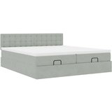vidaXL Okvir kreveta s madracima svijetlosivi 160x200cm baršunasti | shoptok.hr