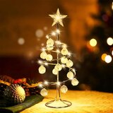 Glamaris Realistično mini božično drevo za namizje (srebrno, 9,8*26,5 cm, baterijsko napajanje tipa 5), (21167988) | Shoptok.si