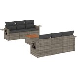 Maison Chic Seti vrtnega pohištva - Vrtna garnitura - Vrtni pohištvo set 7-delna z blazinami siv poli ratan, (21802333) | Shoptok.si