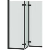  Ograda za tuš Crna 130 x 138 cm ESG staklo i aluminij | shoptok.hr