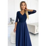 Numoco Elegant long dress with lace neckline | shoptok.hr