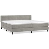 The Living Store Box spring postelja z vzmetnico svetlo siva 200x200 cm žamet - Box Spring Postelja, (21491437) | Shoptok.si