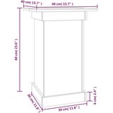  Stalak za cvijeće sivi 40 x 40 x 60 cm od masivne borovine | shoptok.hr