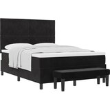  Krevet s opruga kutije s uzglavljem Crna 200 x 160 cm Baršun | shoptok.hr