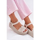 CheBello Ladies Leather Sandals On Platform Beige 4701 | shoptok.hr