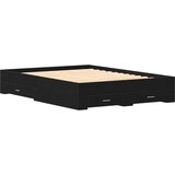  Postelja z predali Črni hrast 135x190 cm Izdelano iz vezanega lesa | Shoptok.si