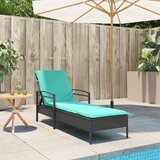 vidaXL Suncobran s jastučićem crna 63x200x81 cm poli ratan | shoptok.hr