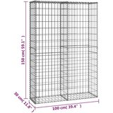  Gabionska košara s poklopcima od pocinčane žice 150 x 100 x 30 cm | shoptok.hr