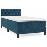 Box spring krevet s madracem tamnoplavi 80 x 200 cm baršunasti | shoptok.hr