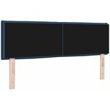  LED glava kreveta s LED trakama Plava 160 cm tkanina Slike
