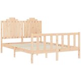 vidaXL Posteljni okvir z vzglavjem 140x200 cm trden les | Shoptok.si
