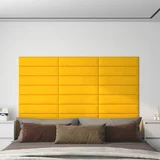 vidaXL zidne ploče 12 kom žute 60 x 15 cm baršunaste 1,08 m²