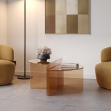 MOME Smeđi stakleni okrugli stolići za kavu u setu 2 kom ø 80 cm Velta – | shoptok.hr