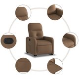  Naslonjač na podizanje od tkanine smeđi | shoptok.hr