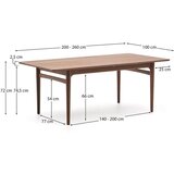 Kave Home Raztegljiva jedilna miza z dodatno ploščo v orehovem dekorju 100x200 cm Elan – | Shoptok.si