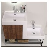 Hanah home Kupatilski ormarić sa umivaonikom i ogledalom (2 komada) Up Down Dark Walnut | Eponuda.com