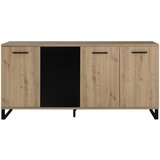 Livetastic Široka Komoda Craft, Črna, Barva Hrasta | Shoptok.si