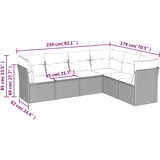  6-dijelni set vrtnih sofa od poliratana s jastucima sivi | shoptok.hr