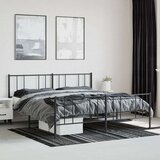 Metalni okvir kreveta uzglavlje i podnožje crni 200x200 cm | shoptok.hr