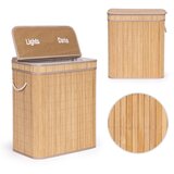 ModernHome košara za rublje od bambusa 100l s 2 pretinca i poklopcem | shoptok.hr