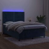  Box spring postelja z vzmetnico LED temno modra 140x200cm žamet, (20894534) | Shoptok.si