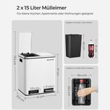 Songmics Koš za smeti 2x 15 L, siv | Shoptok.si