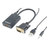 VIDEO adapter 0.15 m, black, VGA to HDMI, GEMBIRD A-VGA-HDMI-01 | Eponuda.ba