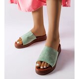  Green flip-flops with openwork upper Idabel Cene