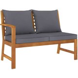  Klop 114,5 cm s temno sivo blazino trden akacijev les | Shoptok.si