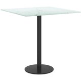Stolna ploča bijela 40x40 cm 6 mm staklena s mramornim uzorkom | shoptok.hr