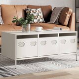 vidaXL Klubska mizica bela 101,5x50x43,5 cm valjano jeklo | Shoptok.si