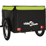 Prikolica za bicikl crno-zelena 45 kg željezna | shoptok.hr