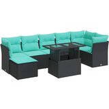  Vrtna sedežna garnitura z blazinami 7-delna črn ratan/akacija, (22048328) | Shoptok.si
