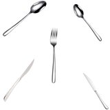 INF Eleganten komplet jedilnega pribora iz nerjavečega jekla Set nož + vilice, (21365869) | Shoptok.si
