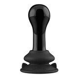 Chrystalino Globy Glass Vibrator with Suction Cup and Remote Rechargeable 10 Speed Black | shoptok.hr