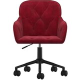  Okretna uredska stolica crvena boja vina baršunasta | shoptok.hr
