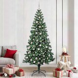 vidaXL Umjetna preddekorirana božićna jelka Zelena 240cm PVC in kovina | Shoptok.si