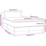  s oprugama i madracem tamnosmeđi 120 x 200 cm od tkanine | shoptok.hr