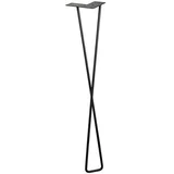 Noga za pohištvo (Višina: 710 mm, Jeklo, Črna)
